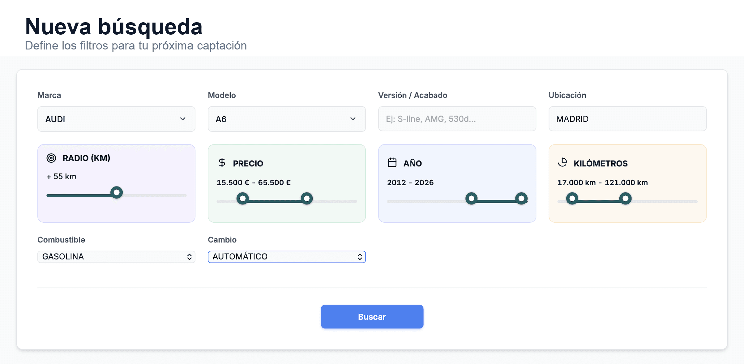 Crea búsquedas con filtros avanzados